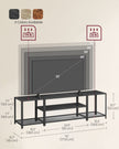 3-Tier TV Cabinet – Wood – Industrial Style – Open Shelves for TVs up to 75 Inches