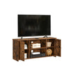 TV Stand – Wood – Rustic Brown – Open Storage with Adjustable Shelves and Cable Management