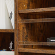 TV Stand – Engineered Wood – Rustic Brown – Adjustable Shelves with 7 Open Compartments