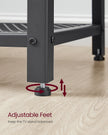 TV Stand – Wood – Rustic Brown and Ink Black – Industrial Design with Open Storage Shelves
