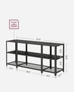 TV Stand – Engineered Wood – Charcoal Grey and Ink Black – Industrial Design with Open Storage Shelves