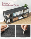 TV Stand – Engineered Wood – Charcoal Grey and Ink Black – Industrial Design with Open Storage Shelves