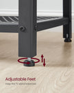 TV Stand – Engineered Wood – Charcoal Grey and Ink Black – Industrial Design with Open Storage Shelves