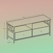 Media Console Table – Steel – Rustic Brown and Black – Industrial Style with 2 Drawers and 2 Storage Shelves