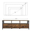 Media Console Table – Steel – Rustic Brown and Black – 2 Drawers and Storage Shelves