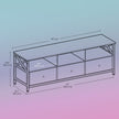 Media Console Table – Steel – Rustic Brown and Black – 2 Drawers and Storage Shelves