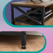 Media Console Table – Steel – Rustic Brown and Black – 2 Drawers and Storage Shelves
