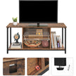Open Storage TV Stand – Wood – Rustic Brown – Console Unit with Shelving