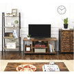 Open Storage TV Stand – Wood – Rustic Brown – Console Unit with Shelving