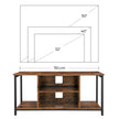 Open Storage TV Stand – Wood – Rustic Brown – Console Unit with Shelving