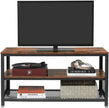 TV Stand – Wood and Metal – Rustic Brown – Industrial Design with 3 Removable Drawers