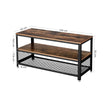 TV Stand – Wood and Metal – Rustic Brown – Industrial Design with 3 Removable Drawers