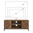Industrial TV Console Unit – Engineered Wood – Rustic Brown – with Louvered Doors and Storage Shelves