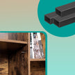 Media Console Table – Engineered Wood – Rustic Brown and Black – Sliding Barn Doors, Adjustable Shelves