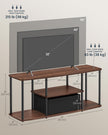 TV Stand – Wood – Natural Walnut and Ink Black – Toolless Assembly for TVs up to 50 Inches