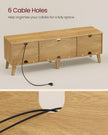 TV Stand Unit – Engineered Wood – Natural Oak and Cream White – Adjustable Shelf for 65 Inch TVs