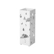Umbrella Stand – Metal – White – Square Design with Hooks and Drip Tray