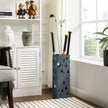 Umbrella Stand – Metal – Anthracite Grey – Square Design with Drip Tray and Hooks
