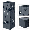 Umbrella Stand – Metal – Anthracite Grey – Square Design with Drip Tray and Hooks
