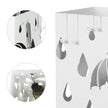 Umbrella Stand – Metal – White – Square Design with Hooks and Drip Tray