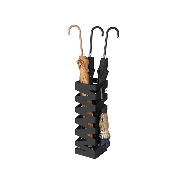 Umbrella Rack – Metal – White – Includes Hooks and Drip Tray