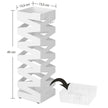Square Umbrella Holder Rack – Metal – White – With Hooks and Drip Tray