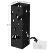 Umbrella Stand – Metal – Black – Includes Drip Tray and Hooks