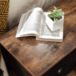 Wide Storage Dresser – Fabric and Metal – Rustic Brown and Black – 6 Drawers, Industrial Style