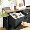 Storage Dresser – Fabric – Rustic Brown and Black – 5 Drawers, Metal Frame
