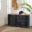 Storage Dresser – Fabric – Rustic Brown and Black – 5 Drawers, Metal Frame