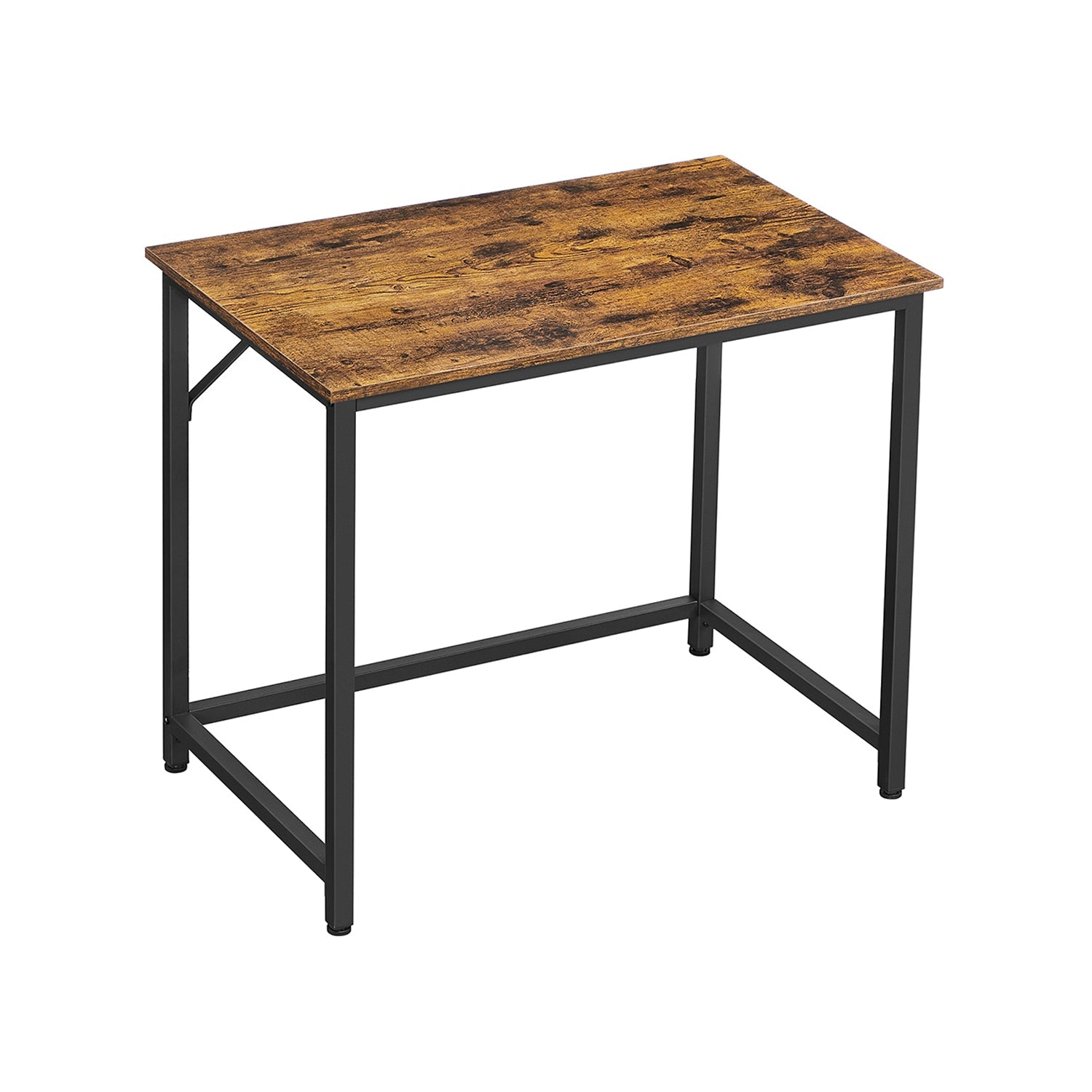 Office Desk – Steel – Hazelnut Brown and Black – Industrial Design, Simple Assembly, 100 x 50 x 75 cm