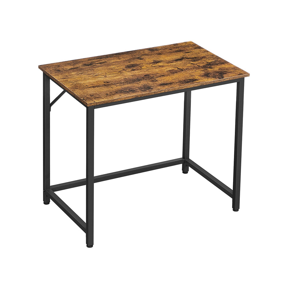 Office Desk – Steel – Hazelnut Brown and Black – Industrial Design, Simple Assembly, 100 x 50 x 75 cm