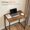 Office Desk – Steel – Hazelnut Brown and Black – Industrial Design, Simple Assembly, 100 x 50 x 75 cm