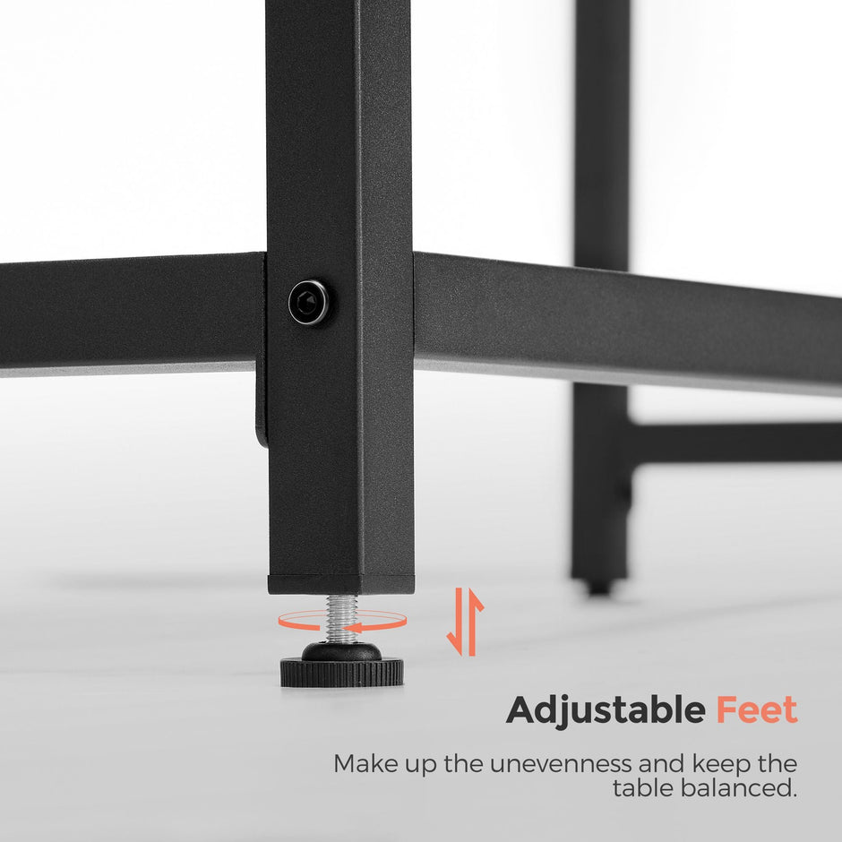 Office Desk – Steel – Hazelnut Brown and Black – Industrial Design, Simple Assembly, 100 x 50 x 75 cm