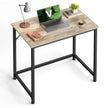 Small Office Desk – Steel – Hazelnut Brown and Black – Industrial Design with Simple Assembly