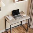 Small Office Desk – Steel – Hazelnut Brown and Black – Industrial Design with Simple Assembly