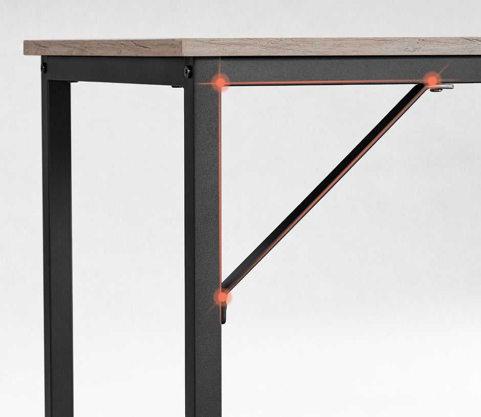 Small Office Desk – Steel – Hazelnut Brown and Black – Industrial Design with Simple Assembly