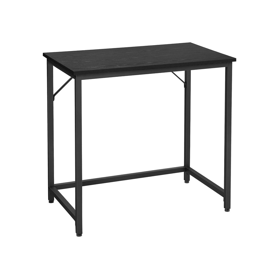 Computer Desk – Steel – Hazelnut Brown and Black – Industrial Design, Easy Assembly
