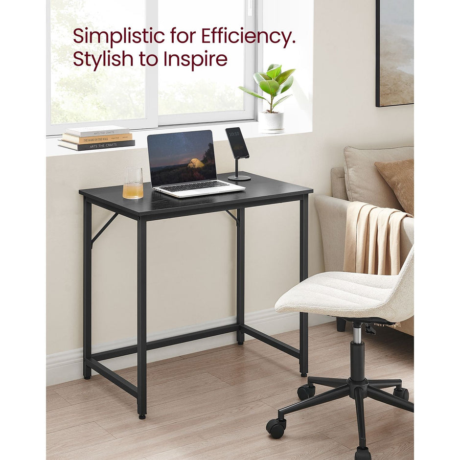 Computer Desk – Steel – Hazelnut Brown and Black – Industrial Design, Easy Assembly