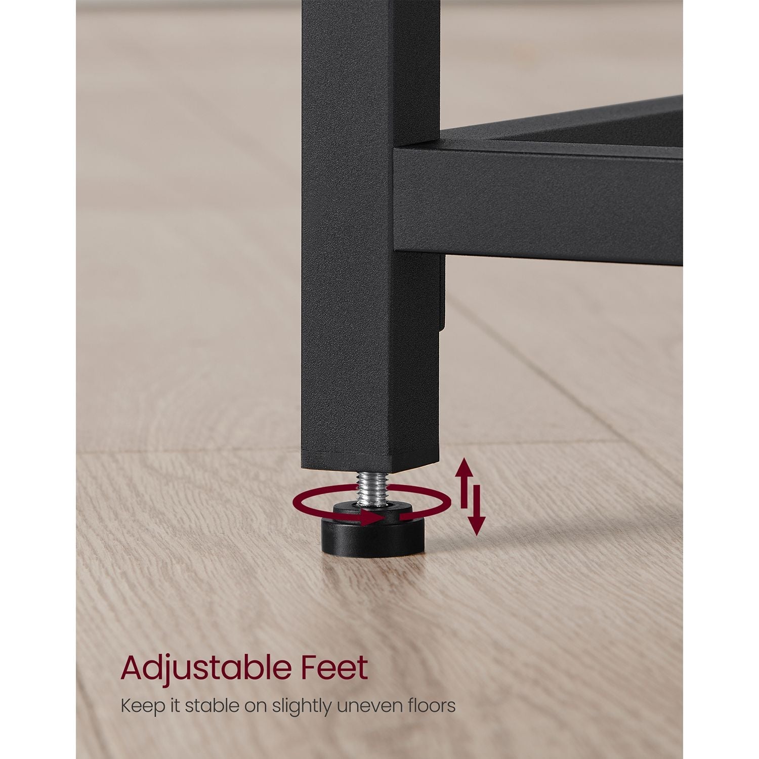 Computer Desk – Steel – Hazelnut Brown and Black – Industrial Design, Easy Assembly