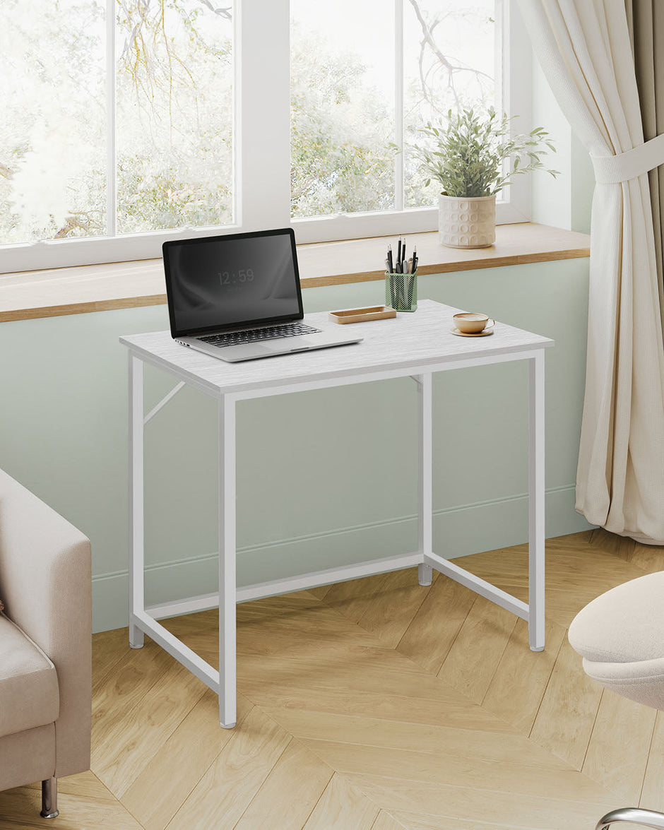 Computer Desk – Steel – Hazelnut Brown and Black – Industrial Design with Simple Assembly