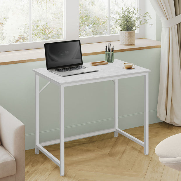 Computer Desk – Steel – Hazelnut Brown and Black – Industrial Design with Simple Assembly