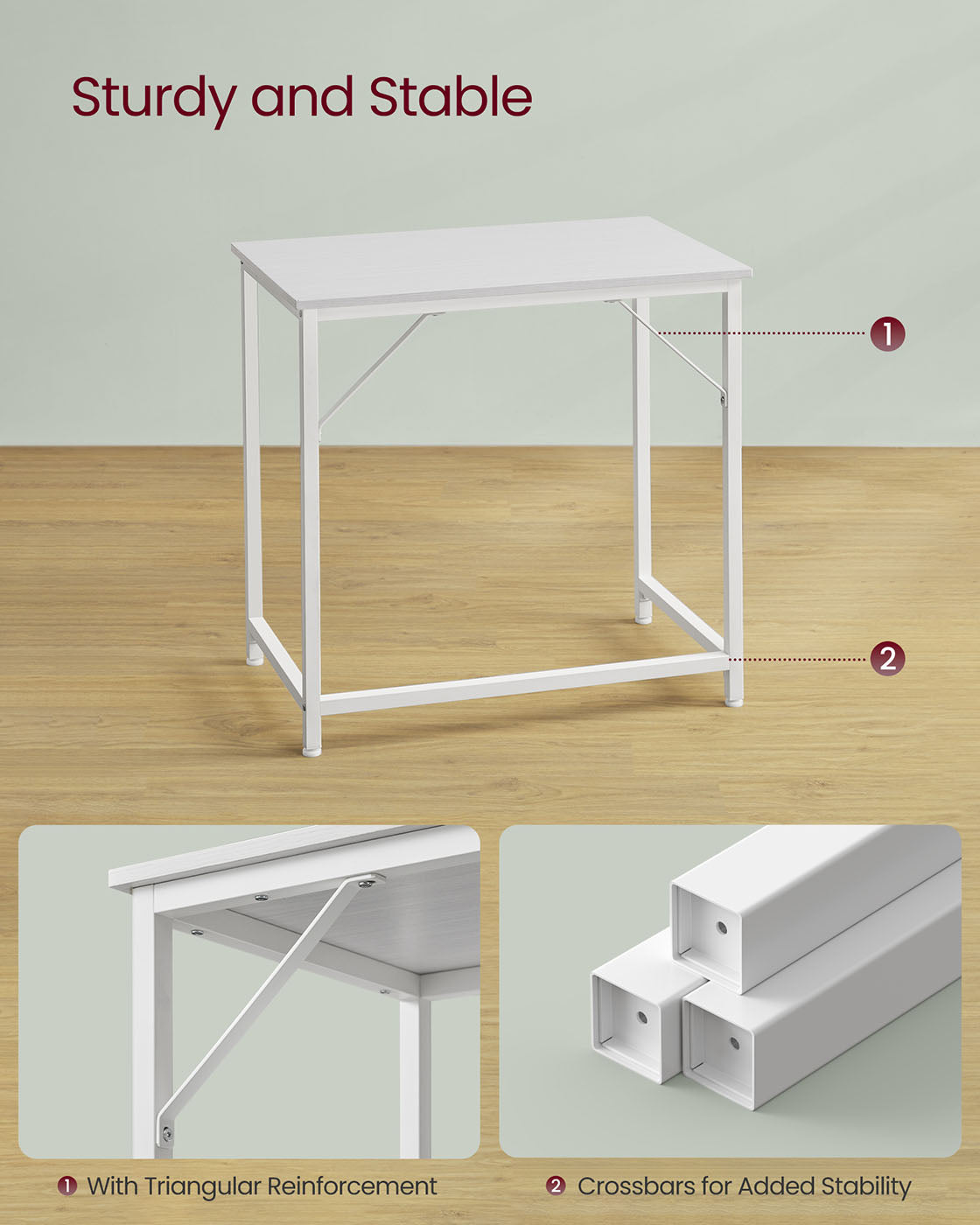 Computer Desk – Steel – Hazelnut Brown and Black – Industrial Design with Simple Assembly