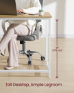 Computer Desk – Natural Oak and Pearl White – 80 cm Wide – Simple Assembly, Industrial Design