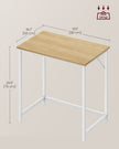 Computer Desk – Natural Oak and Pearl White – 80 cm Wide – Simple Assembly, Industrial Design