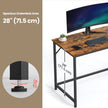 Writing Desk – Metal – Rustic Brown and Black – Industrial Design, Simple Assembly