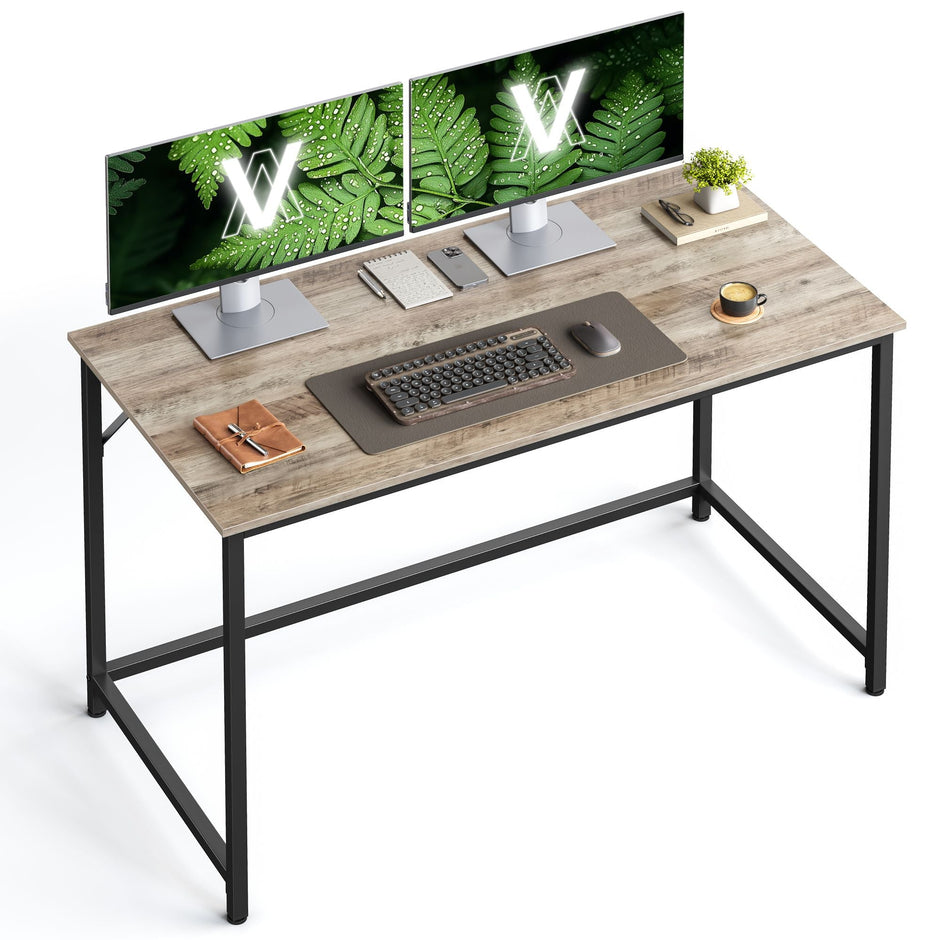 Computer Desk – Metal – Rustic Brown – Industrial Design, Easy Assembly