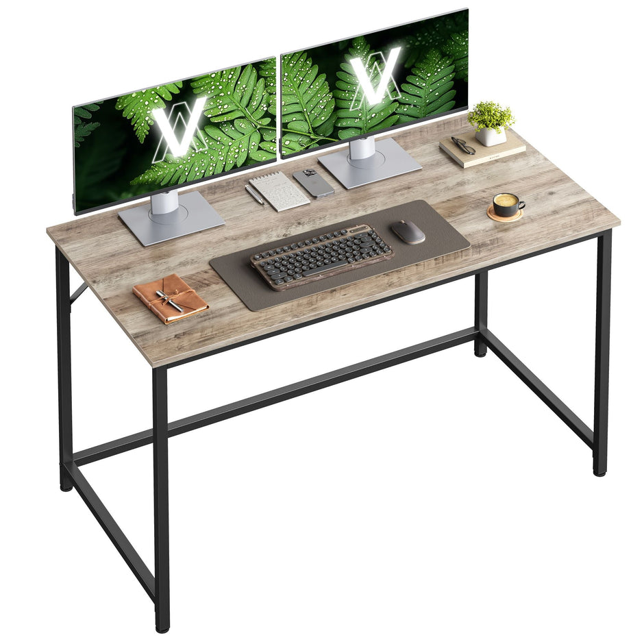Computer Desk – Metal – Rustic Brown – Industrial Design, Easy Assembly