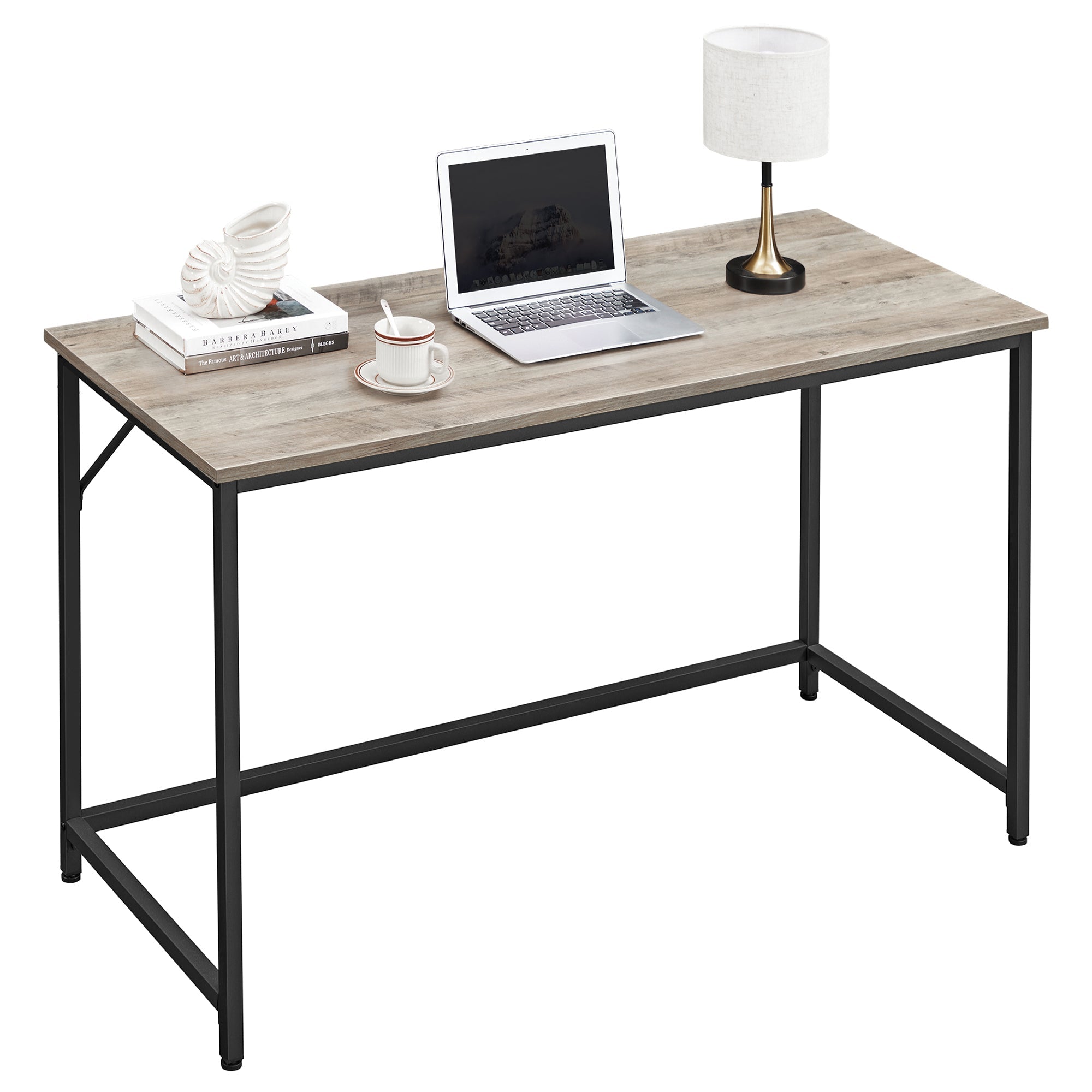 Computer Desk – Metal – Rustic Brown – Industrial Design, Easy Assembly