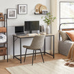 Small Office Desk – Metal – Rustic Brown – Industrial Design, Simple Assembly